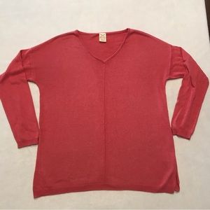 Faded Glory sweater, peach, v neck, medium